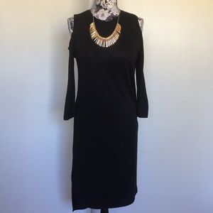 Cold shoulder black dress